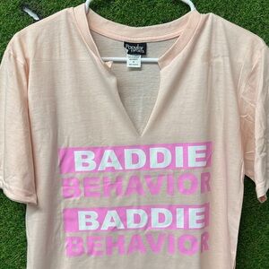 Kids Baddie Behavior Pink Shirt